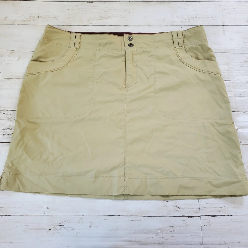 REI khaki nylon spandex hiking outdoor skirt plus size 14